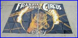 10 x 6 FOOT Vtg FRAZEN BROTHERS BROS CIRCUS POSTER tiger flaming ring ANTIQUE