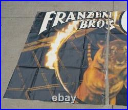 10 x 6 FOOT Vtg FRAZEN BROTHERS BROS CIRCUS POSTER tiger flaming ring ANTIQUE