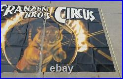 10 x 6 FOOT Vtg FRAZEN BROTHERS BROS CIRCUS POSTER tiger flaming ring ANTIQUE