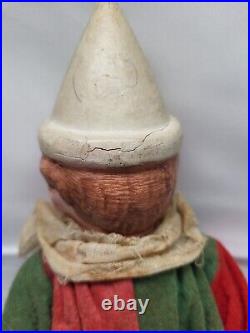 12 Antique German Circus Clown Bisque Head. Hand Made. Missing Arm. Very Rare