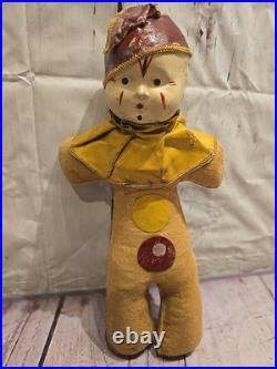 12 Antique German Circus Clown Bisque Wood Doll Toy