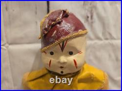 12 Antique German Circus Clown Bisque Wood Doll Toy