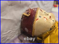 12 Antique German Circus Clown Bisque Wood Doll Toy