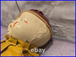 12 Antique German Circus Clown Bisque Wood Doll Toy
