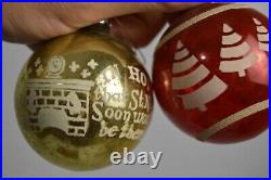 12 Vintage Glass Ornaments Circus Clown Noel Reindeer USA St Nick Christmas Tree