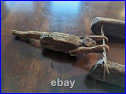 1800s Americana Antique'Squeeze Ladder' Wooden Toy Circus Acrobat Hand-carved