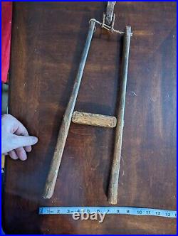1800s Americana Antique'Squeeze Ladder' Wooden Toy Circus Acrobat Hand-carved