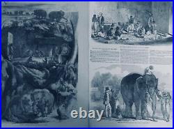 1860 1928 Elephant Africa India Work Circus 33 Newspapers Antique