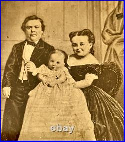 1860's TOM THUMB Wife & Baby CDV Original Photo P. T Barnum Circus ACA 1 Poor