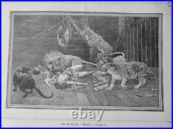 1863 1899 Circus Acrobat Menagerie Barnum 21 Newspapers Antique