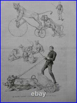 1863 1899 Circus Acrobat Menagerie Barnum 21 Newspapers Antique