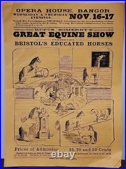 1880s Bristol's Educated Horses Broadside Brochure Illustrated Circus Antique