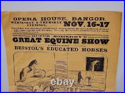 1880s Bristol's Educated Horses Broadside Brochure Illustrated Circus Antique