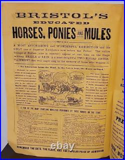 1880s Bristol's Educated Horses Broadside Brochure Illustrated Circus Antique