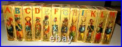 1890-antique Toy-12 Litho Block Play Set-atlantic & Pacific-steam Circus Train