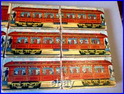 1890-antique Toy-12 Litho Block Play Set-atlantic & Pacific-steam Circus Train