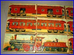 1890-antique Toy-12 Litho Block Play Set-atlantic & Pacific-steam Circus Train
