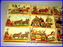 1890-antique Toy-12 Litho Block Play Set-atlantic & Pacific-steam Circus Train