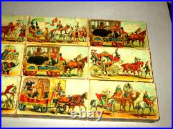 1890-antique Toy-12 Litho Block Play Set-atlantic & Pacific-steam Circus Train