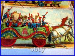 1890-antique Toy-12 Litho Block Play Set-atlantic & Pacific-steam Circus Train