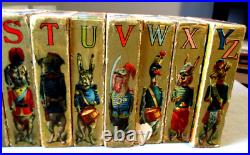 1890-antique Toy-12 Litho Block Play Set-atlantic & Pacific-steam Circus Train