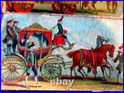 1890-antique Toy-12 Litho Block Set-atlantic & Pacific-steam Train-circus-abc's