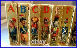 1890-antique Toy-12 Litho Block Set-atlantic & Pacific-steam Train-circus-abc's