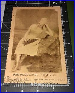 1890s RARE Millie Lamar MIND READER Circus CARNIVAL Sideshow Woman Vintage PHOTO