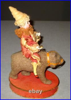 1900-antique Doll-on Circus Bear Toy-candy Container-bisque-germany French-9