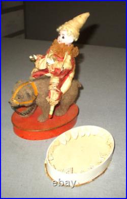 1900-antique Doll-on Circus Bear Toy-candy Container-bisque-germany French-9