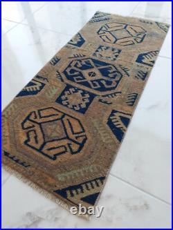 1900S Unique Rare Antique Rug Blue Beige Geometric Special Rug Free Shipping Rug