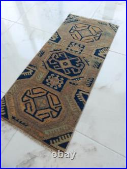 1900S Unique Rare Antique Rug Blue Beige Geometric Special Rug Free Shipping Rug