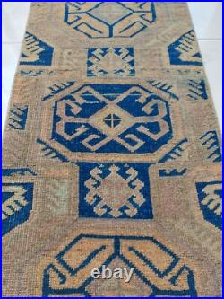 1900S Unique Rare Antique Rug Blue Beige Geometric Special Rug Free Shipping Rug