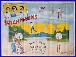 1905 CIRCUS POSTER THE WICHMANNS TELEPHON WIRE ACT rare antique AUTHENTIC