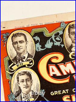 1906 Antique Campbell Bros Circus Carnival Poster program SIDESHOW nice courier