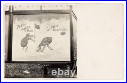 1910s Flea Circus Folk Art Painted Sign Photo RPPC