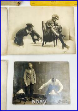 1913 antique vintage Photographs Carnival Novelty roller skating act contracts
