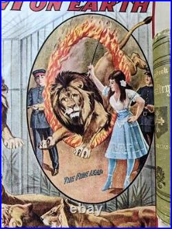 1915 Original Barnum & Bailey Circus Advert Antique Dancing Lions Act 24 x 17