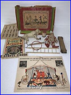 1918 Antique American Schoenhut's Wooden Humpty Dumpty Circus Set