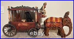 1920-1940s Barnum & Bailey Circus Wagon with Clown, Wagon, Elephant and Two Bears