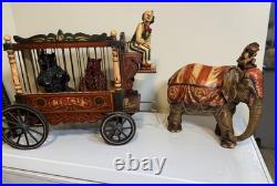 1920-1940s Barnum & Bailey Circus Wagon with Clown, Wagon, Elephant and Two Bears