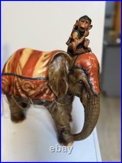 1920-1940s Barnum & Bailey Circus Wagon with Clown, Wagon, Elephant and Two Bears