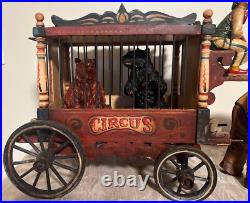 1920-1940s Barnum & Bailey Circus Wagon with Clown, Wagon, Elephant and Two Bears