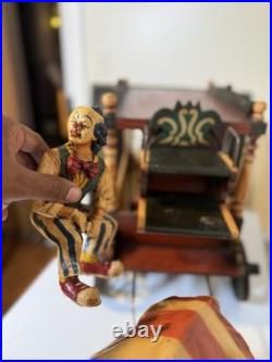 1920-1940s Barnum & Bailey Circus Wagon with Clown, Wagon, Elephant and Two Bears