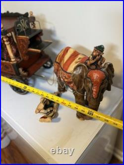 1920-1940s Barnum & Bailey Circus Wagon with Clown, Wagon, Elephant and Two Bears