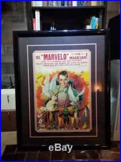1920 Antique Original Marvelo Magician Magic Vintage Houdini Type Circus Poster
