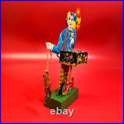 1920's Antique Tin Windup EINFALT / KELLERMAN Balloon man Vendor with Mickey Mouse