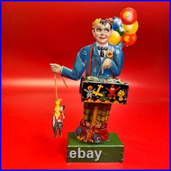1920's Antique Tin Windup EINFALT / KELLERMAN Balloon man Vendor with Mickey Mouse
