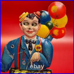 1920's Antique Tin Windup EINFALT / KELLERMAN Balloon man Vendor with Mickey Mouse