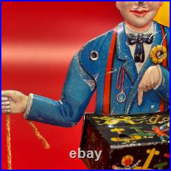 1920's Antique Tin Windup EINFALT / KELLERMAN Balloon man Vendor with Mickey Mouse